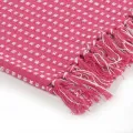 Couverture coton à carreaux 160x210 cm Rose