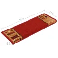 Tapis d'escalier autoadhésifs 5 pcs 65x21x4 cm Rouge