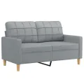 Canapé 2 places avec oreillers gris clair 120 cm tissu