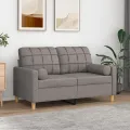 Canapé 2 places avec oreillers décoratifs taupe 120 cm tissu