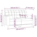 Canapé 2 places avec oreillers décoratifs taupe 120 cm tissu