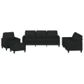 Ensemble de canapés 4 pcs avec coussins Noir Similicuir