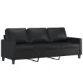 Ensemble de canapés 4 pcs avec coussins Noir Similicuir