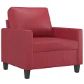 Ensemble de canapés 3 pcs et coussins Rouge bordeaux Similicuir