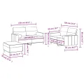 Ensemble de canapés 3 pcs avec coussins taupe tissu