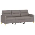 Ensemble de canapés 2 pcs avec coussins taupe tissu