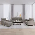 Ensemble de canapés 4 pcs avec coussins taupe tissu