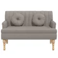 Banc avec coussins taupe 113x64,5x75,5 cm tissu