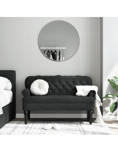 Banc avec dossier noir 119,5x64,5x75 cm velours