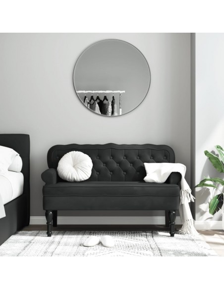 Banc avec dossier noir 119,5x64,5x75 cm velours