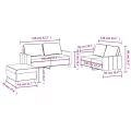 Ensemble de canapés 3 pcs avec coussins Jaune clair Tissu