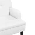 Banc avec dossier blanc 112x65,5x75 cm similicuir