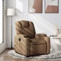 Fauteuil de massage inclinable Marron Tissu
