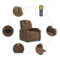 Fauteuil de massage inclinable Marron Tissu
