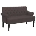 Banc avec dossier marron foncé 120x62x75,5 cm tissu
