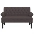 Banc avec dossier marron foncé 120x62x75,5 cm tissu