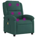 Fauteuil de massage inclinable vert foncé velours