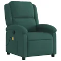 Fauteuil de massage inclinable vert foncé velours
