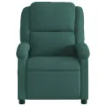 Fauteuil de massage inclinable vert foncé velours