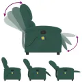 Fauteuil de massage inclinable vert foncé velours