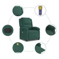Fauteuil de massage inclinable vert foncé velours