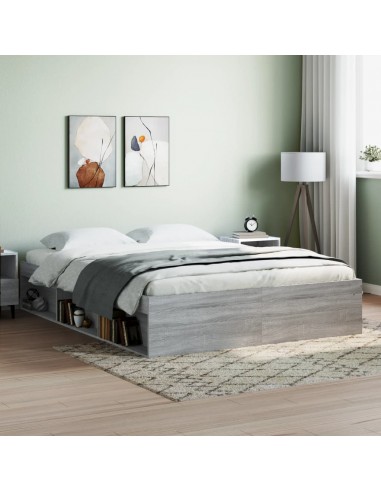 Cadre de lit sans matelas sonoma gris 160x200 cm