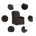 Fauteuil inclinable Marron foncé Tissu