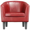 Fauteuil rouge bordeaux similicuir