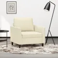 Fauteuil Crème 60 cm Similicuir