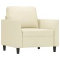 Fauteuil Crème 60 cm Similicuir