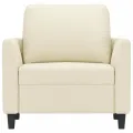 Fauteuil Crème 60 cm Similicuir