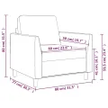 Fauteuil Crème 60 cm Similicuir