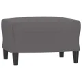 Fauteuil avec repose-pied Gris 60 cm Similicuir