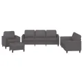 Ensemble de canapés 4 pcs avec coussins Gris Similicuir