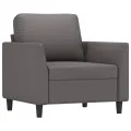 Ensemble de canapés 4 pcs avec coussins Gris Similicuir