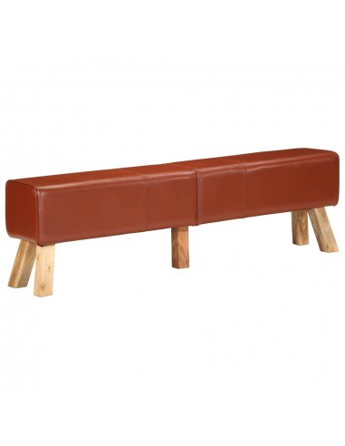 Banc de gymnastique marron 160 cm cuir véritable