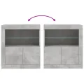 Buffet avec lumières LED gris béton 60,5x37x67 cm