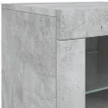 Buffet avec lumières LED gris béton 60,5x37x67 cm