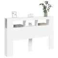 Tête de lit à LED blanc 160x18,5x103,5 cm bois d'ingénierie