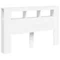 Tête de lit à LED blanc 160x18,5x103,5 cm bois d'ingénierie