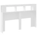 Tête de lit à LED blanc 160x18,5x103,5 cm bois d'ingénierie
