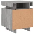 Armoires de chevet avec lumières LED 2 pcs sonoma gris