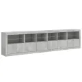 Buffet avec lumières LED gris béton 283x37x67 cm