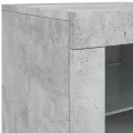 Buffet avec lumières LED gris béton 283x37x67 cm