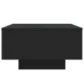 Table basse avec lumières LED noir 55x55x31 cm