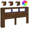 Tête de lit à LED chêne marron 180x18,5x103,5cm bois ingénierie