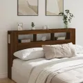 Tête de lit à LED chêne marron 180x18,5x103,5cm bois ingénierie