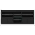 Buffet avec lumières LED noir 162x37x67 cm