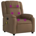Fauteuil de massage inclinable Marron Tissu