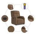 Fauteuil de massage inclinable Marron Tissu